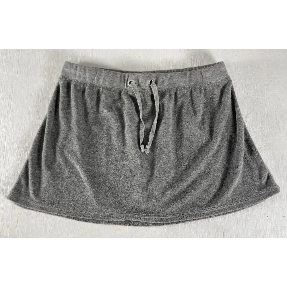 Y2K Style Venus Towel Terry Cloth Gray Skirt Women's Size Large Tie‎ Waist